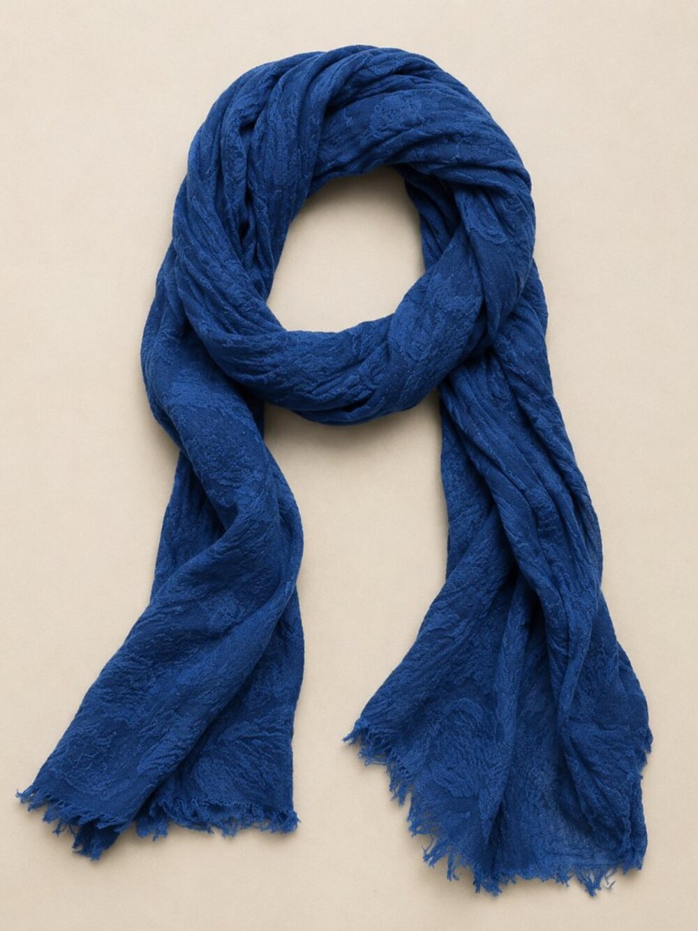 Banana Republic Royal Blue Scarf 100% Cotton 28" x 76"